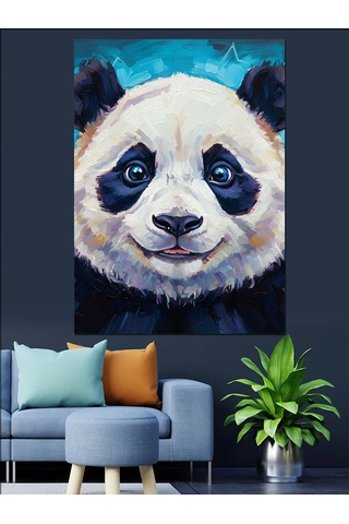 Karizma Tablo Çiçekli Su Altı Panda Dekoratif Kanvas - Mdf Ahşap Tablo