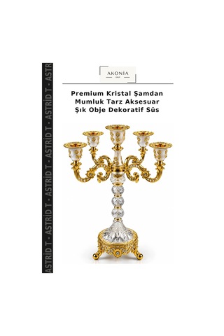Premium Kristal Şamdan Mumluk Tarz Aksesuar Şık Obje Dekoratif Süs