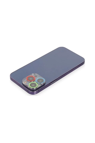 Newface Apple Uyumlu iPhone 12 Pro Max Renkli Kamera Lens Koruma Cam - Mavi-yeşil