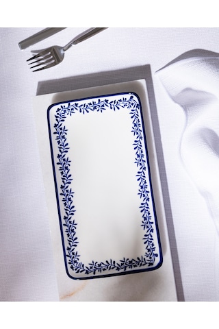 Madame Coco Reve Bleu Orva Dikdörtgen Tabak - 22 Cm - Mavi/beyaz 8684427225547 Çok Renkli