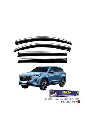 Niken Chery Tiggo 7 Pro 2020+ Kromlu Cam Rüzgarlığı 4 Lü