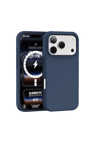 Buff Apple Uyumlu iPhone 18 Pro /17 Pro Magsafe Rubber Fit Kılıf Dark Blue Koyu Mavi