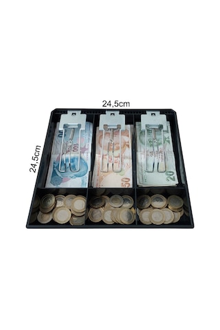 Plastik Çekmece İçi Para Düzenleyici 3 Banknotlu 24,5x24,5x3,5cm