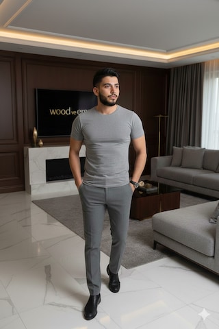 Lüx Wood Lüx Erşah 3 Lü Fırsat Seti Yarım Kol Likralı Seri 95% Pamuk 5% Lıkra Gri