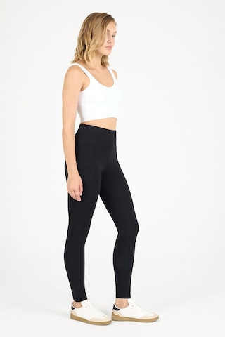 Malabadi Kadın Siyah Penye Modal Yüksek Bel Spor Tayt 1905 SiYAH
