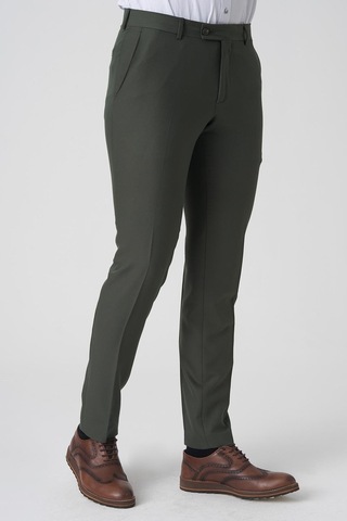 White Stone Alcobaça P1026 Slim Fit Kumaş Pantolon Yeşil Yeşil