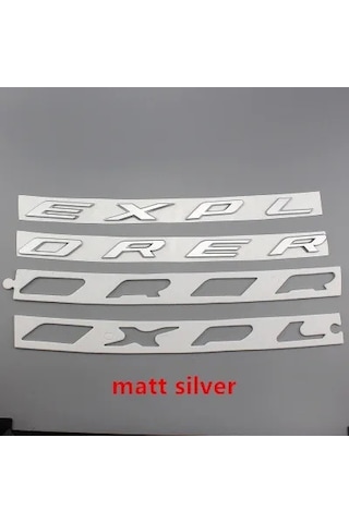 Mat Gümüş-1x 3d Explorer Sabit Harfler Hood Amblem Krom Logo Rozeti Etiket 2011 2012 2013 2014 2015 2016 Ford Explo