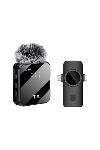 Kablosuz Yaka Mikrofonu Tekli Mikrofon İphone 15 16 17 İle Uyumlu Type-c/lightning Portlu Telefon Pc Tablet Video Kayıt Röportaj Canlı Yayın Vlog Kablosuz Mikrofon 1028