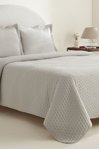 Karaca Home Breeze Soft Çift Kişilik Yatak Örtüsü Gri Gri