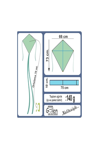 Kumaş Çerçeveli Elmas Uçurtma - Karmarenk