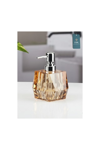 Chacha Home Luxury Glamour Lucid Geometrik Kristal Tasarım Akrilik Sıvı El Sabunu Şişesi, Banyo Aksesuarı Bal