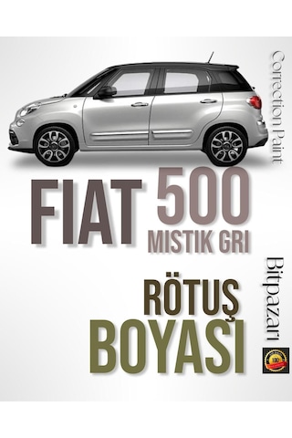 Fiat 500 Metalik Mistik Gri - 612 - Profesyonel Rötüş Boyası - Taş Izi Ve Çizik
