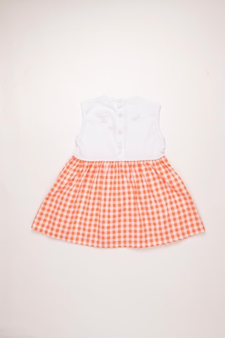 Pierre Cardin Pamuk Çıtçıtlı Kız Çocuk Dokuma Elbise 303406 Oranj Turuncu