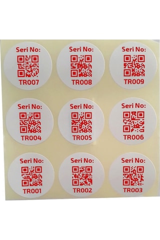 Sayı Etiketi Sayı Sticker Numara Etiketi 1'den 100'e Kadar Kırmız