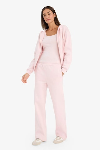 Defacto Straight Fit Basıc Cepli Yüksek Bel Eşofman Altı B8571AX25SP Pembe