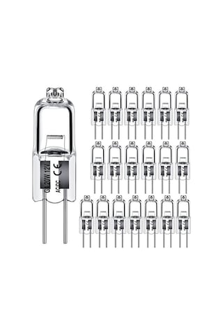 Diğer 20 Adet G4 Halojen Ampul, 20w 12v, Şeffaf Kapsül, Sıcak Beyaz Ev Aydınlatma