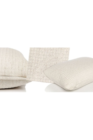 Yıkanabilir Boncuk Doğal Yün Yastık Krem