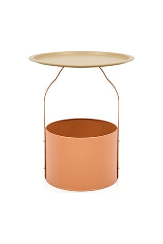 Just Home Sepetli Yan Sehpa - Krem / Terra Krem / Terra