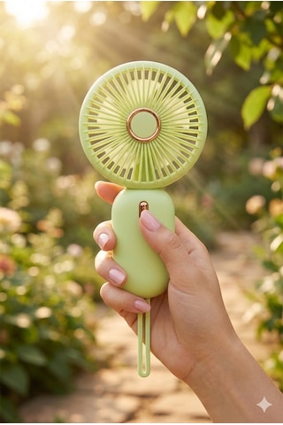 Mini Taşınabilir Fan Type-c Şarjlı El Vantilatörü Yeşil Fn-65