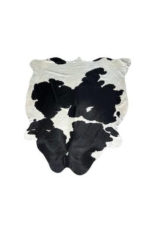 Doğal Renkli Dana Postu Halı - Naturel Halı Post Siyah Beyaz