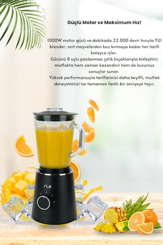 Yui M27 1000 W Cam Hazneli Kişisel Smoothie Blender