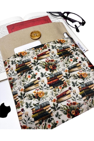 Kitap Kılıfı / Tablet Kılıfı /çok Amaçlı Kılıf Kitaplar,çiçekler