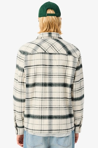 Lacoste Men's Relaxed Fit Plaid Shirt Rahat Kesim Ekose Erkek Dış Gömlek Krem Yeşil Krem - Yeşil