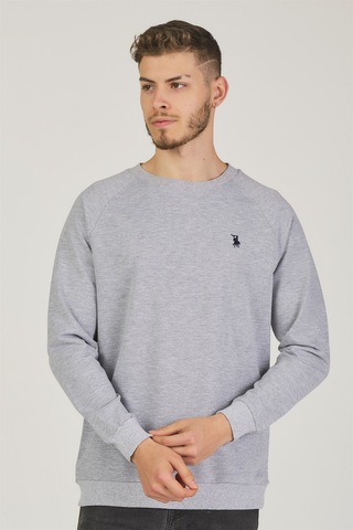V4003 Dewberry Reglan Kol Erkek Sweatshırt-gri Gri