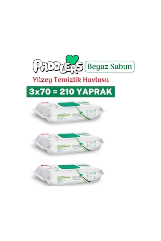 Paddlers Easy Clean Beyaz Sabun Katkılı Yüzey Temizlik Havlusu 210 Yaprak (3x70)