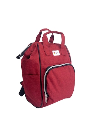 Anne Bebek Bakım Sırt Çantası Biberon Termoslu Sıvı Geçirmez Lugami 03 Bordo