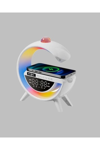 Kablosuz Şarjlı Dijital Saat Rgb Işıklı Bluetooth Hoparlör Çok Fo