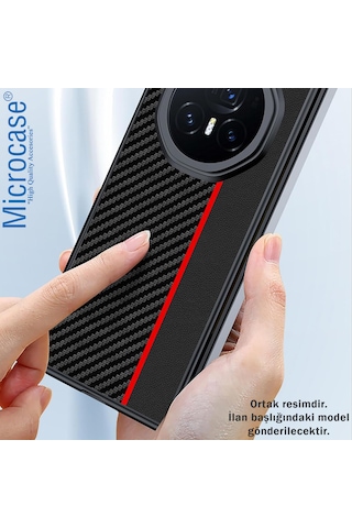 Microcase Huawei Mate X6 Şeritli Lüx Tasarım Kılıf-al5122 Siyah