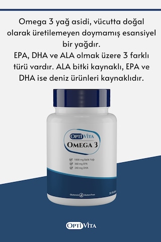 Optivita Omega 1000 MG Balık Yağı Epa + Dha 30 Softjel