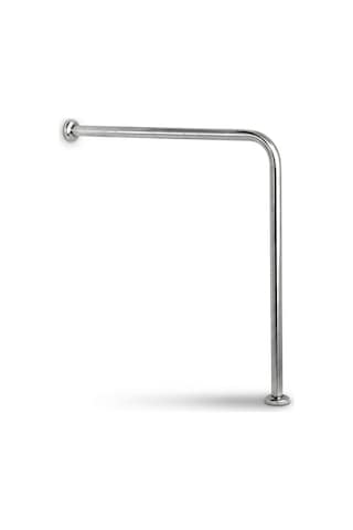 Aqua Bagno Basic Engelli Tutunma Barı 75x75 Cm Paslanmaz Çelik Zemin Destekli Banyo Barı Krom