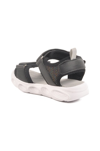 Siyah Cırtlı Işıklı Erkek Çocuk Spor Sandalet 018127 P Siyah