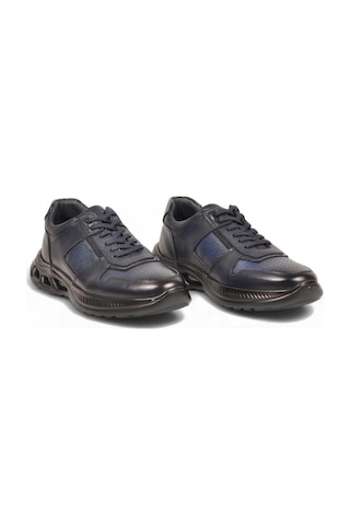 Komcero Kauçuk Tabanlı Bağcıklı Sneaker Lacivert Hakiki Deri Erkek Casual Ayakkabı Hz2461-2522