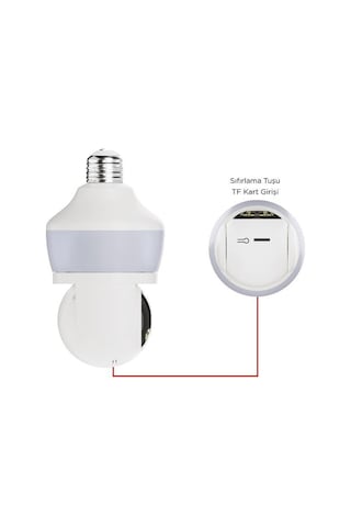 Torima CMR-26 360 Full HD 1080P Ampül Wifi Smart Ip Güvenlik Kamerası Beyaz