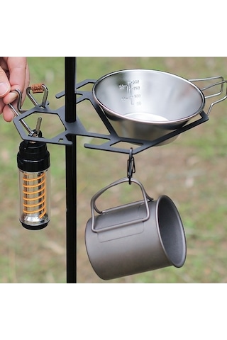 Novahub Depolama Rafı Sierra Kase Destek Plakası Açık Alan Sofra Gereçleri, Hafif Braket, Taşınabilir Kamp Piknik Bardak Depolama Tepsisi Siyah Siyah