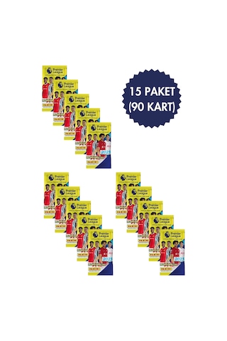 Toyika Panini Lisanslı Premier League 2023 Koleksiyon Trading Cards 6lı X 15 Paket
