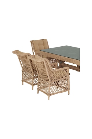 Flexy Roza Rio 100x200 Masalı Bahçe Mobilya Takımı 147 Rehome Krem