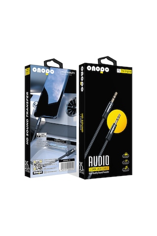 Onopo F1 Audio 3.5 MM Aux Kablosu Siyah