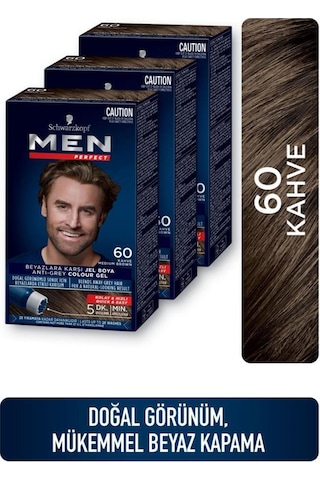 Schwarzkopf Men Perfect Saç Boyası 60 Kahve 3'lü