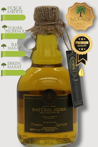 Zeyrazade Soğuk Sıkım Natürel Sızma Zeytinyağı 500 Ml Salata Ve Son Dokunuş Gurme İçin Uygundur.