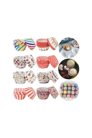 200 Adet Renkli Muffin Cupcake Kalıpları Kek Kapsülü Cupcake Muffin Kağıdı