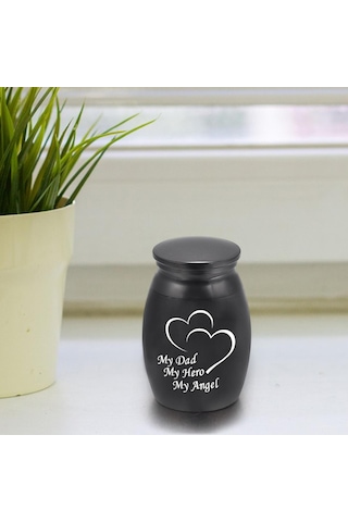 Homyl Metal Urn Anıları Tutmak Cenaze Hatıra Pet Mezar Siyah Altın