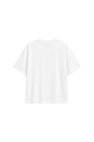 Mixray 2101 Kadın Bisiklet Yaka Soft Oversize Basic Modal T-shirt Beyaz
