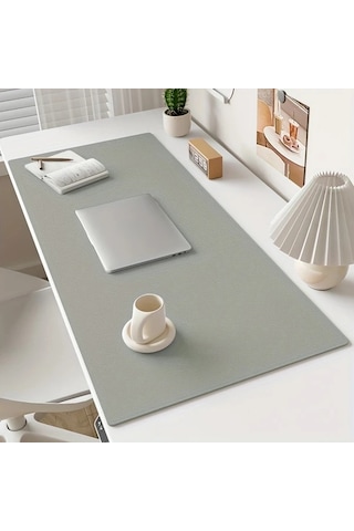 Elmpaly Gri Masa Üstü Örtüsü 13.39x31.5 İnç Öğrenci Ofis Büyük Boy Mouse Pad