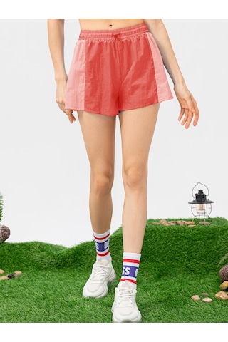 Aubyhe Kadın Spor Şortu Yüksek Bel Lastikli İç Cepli Döşemeli Yoga Koşu Eşyası Karpuz Kırmızısı, Mavi, Siyah Seçenekli Karpuz Kırmızı