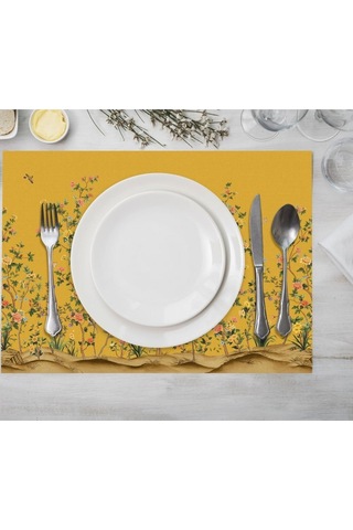 Sarı Bahçe Kumaş Amerikan Servis 35x50cm Keten Kumaş Ulusl. Yıkama Ve Solmama Sertifikası Çok Renkli