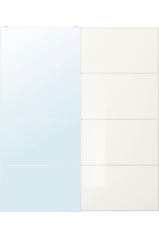 Sürgü Kapak, Beyaz Cam-ayna, 200x236 Cm Beyaz